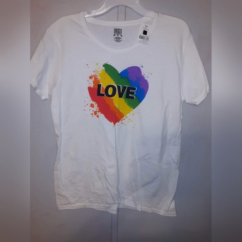 Love LGBTQ Rainbow Heart Ladies Short-Sleeve T-shirt Various Sizes